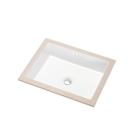 DAWN Dawn CUSN029000 Contemporary Under Counter Rectangle Ceramic Basin with 3 Overflow CUSN029000